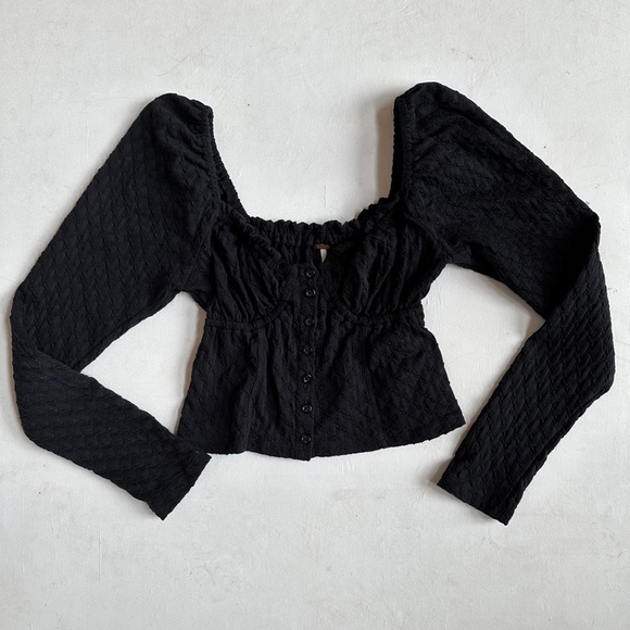 Free People Ladybug Long Sleeve Top In Black - Picture 2 of 8